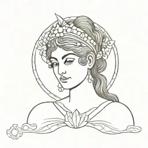 Greek goddess hestia tattoo design idea
