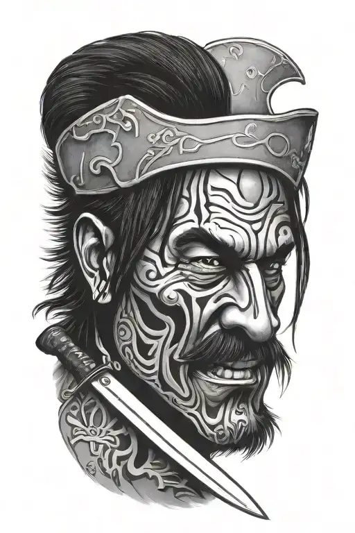 machete tattoo design idea