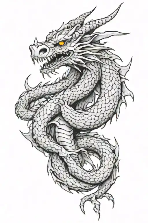 dragon with grafitmi spray paint tattoo design idea