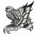 broken wing left one tattoo design idea