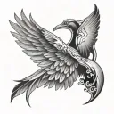 broken wing left one tattoo design idea