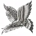 broken wing left one tattoo design idea