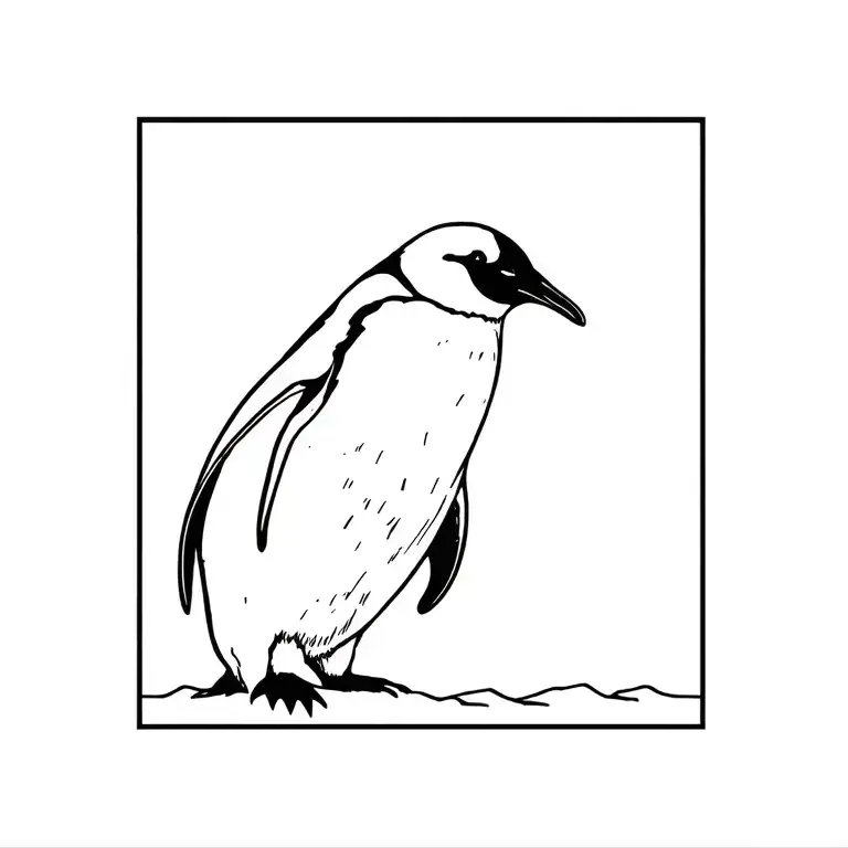 penguin, Antarctica, tattoo design idea