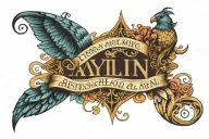 Aylin and Ali's names are intertwined in a tattoo design tattoo design idea