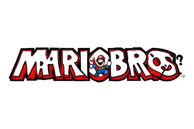 Super Mario Bros jumping for ? tattoo design idea
