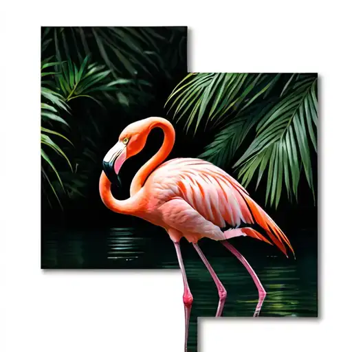 Florida pink flamingo tattoo design idea