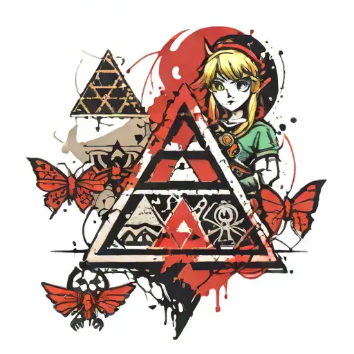 the legend of zelda triforce tattoo design idea