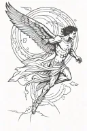 icarus falling from sky tattoo design idea