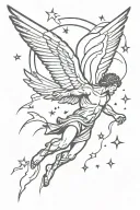 icarus falling from sky tattoo design idea