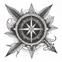 arrow and compass tattoo design idea