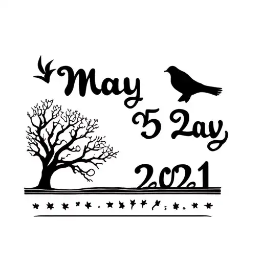 "May 25 2021" Freedom bird tree tattoo design idea