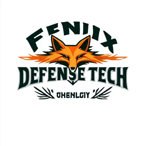 "Fenix Defense Tech" Military Style Fox Head with Phoenix Body logo tattoo design idea