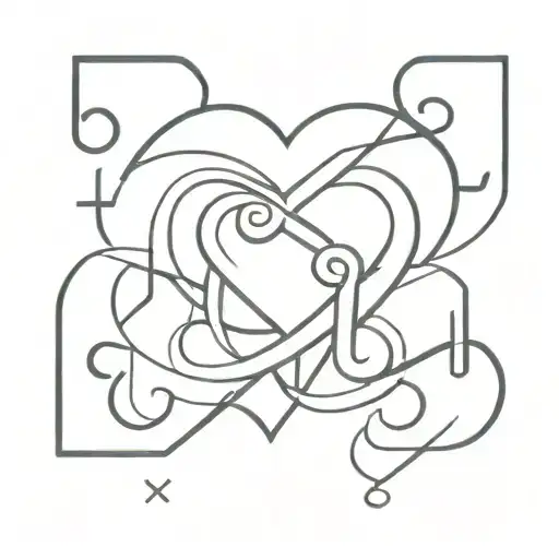 Interlocking puzzle pieces forming a heart with infinity symbols intertwined, representing eternal love and trust tattoo design idea