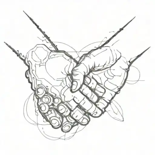 A handshake of carbon monoxide tattoo design idea