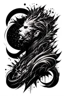 An abstract design symbolizing your diverse interests and hobbies, incorporating elements of ecology, programming, and project management tattoo design idea