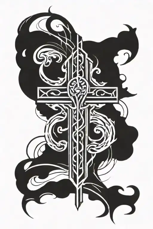 antichrist cross aesthetic representation tattoo design idea