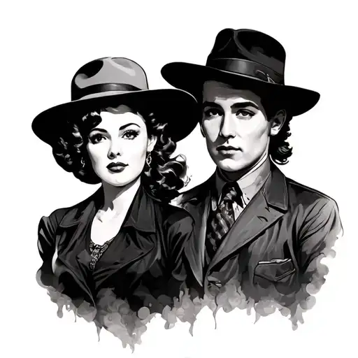 Bonnie and clyde tattoo design idea