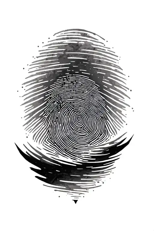 fingerprint mixed tattoo design idea