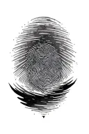 fingerprint mixed tattoo design idea