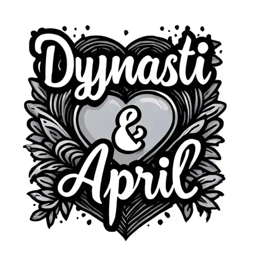 "Dynasti & April" "Dynasti & April" name tattoo design hearts tattoo design idea