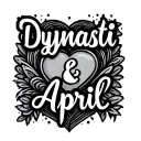 "Dynasti & April" "Dynasti & April" name tattoo design hearts tattoo design idea