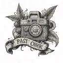 Take the footage from the game "until down" and add the caption "the past is not under our control" tattoo design idea