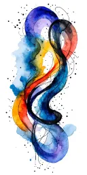 Abstract. lines that point a ways we imagine. salvador dali tattoo design idea