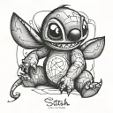 stitch inspiring quote written tattoo design idea