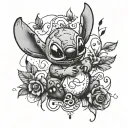 stitch inspiring quote written tattoo design idea
