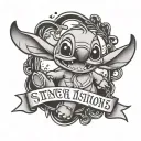 stitch inspiring quote written tattoo design idea