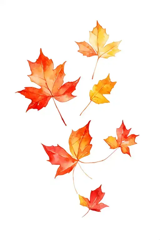 autumn leaves falling tattoo design idea