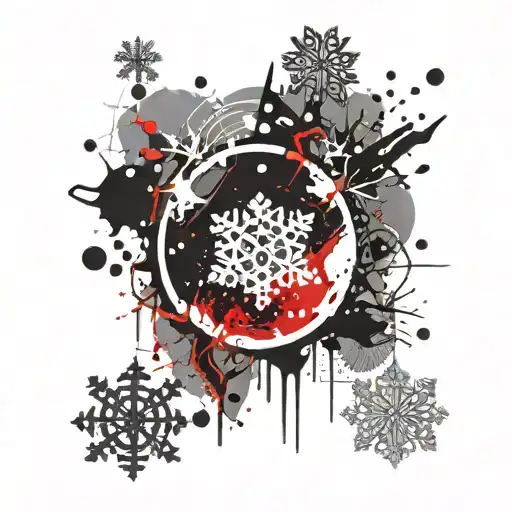 snow snowflake winter  tattoo design idea
