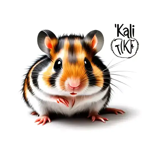 "Kali" dwarf hamster sitting tattoo design idea