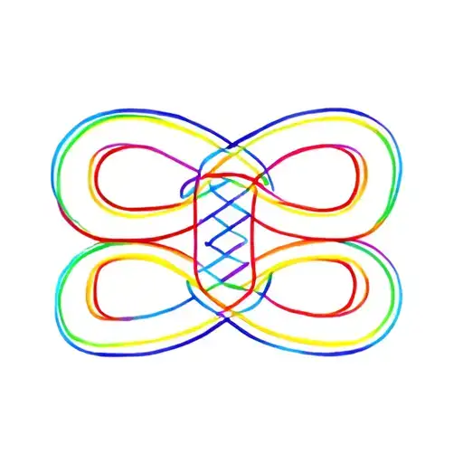 rainbow color in an equal sign intertwined tattoo design idea