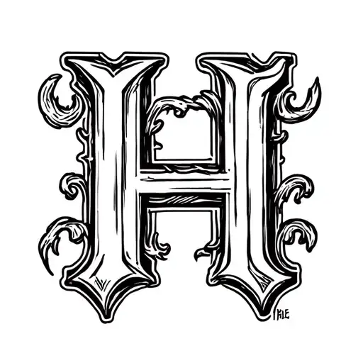cattle brand using a capital B and a capital H placed with the B inverted so the back is against the leg of the H tattoo design idea