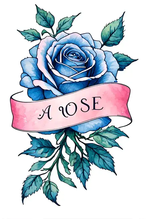 Create a wrap around floral rose tattoo with two band of negative space.In the first negative space the words  'A rose  tattoo design idea