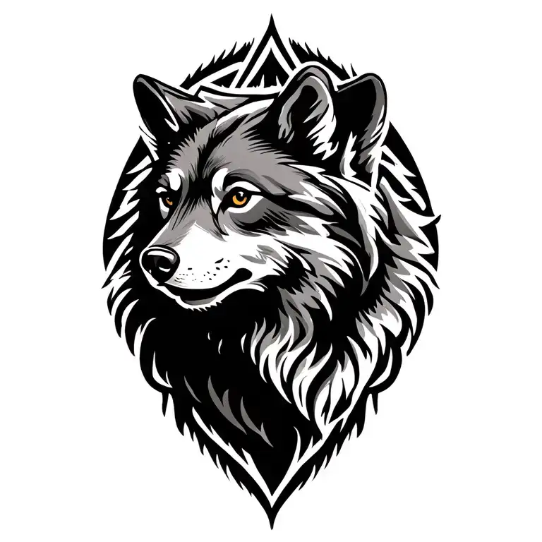 bear wolf and lynx silhouette tattoo design idea
