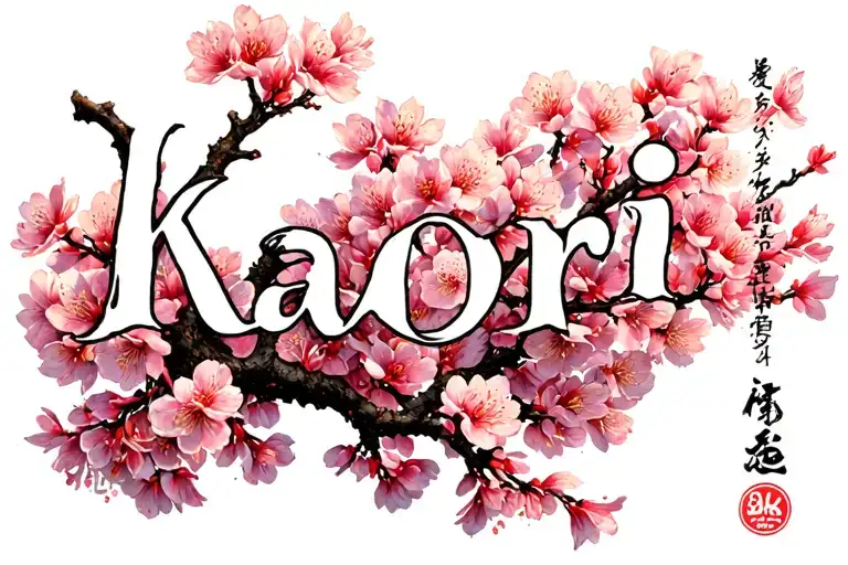 "Kaori" japanese cherry blossom tattoo design idea