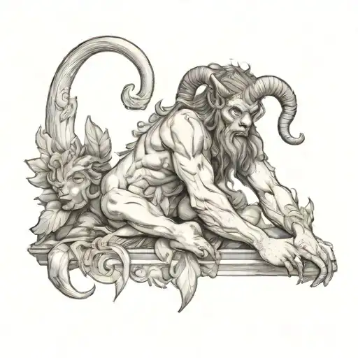 Satyrs tattoo design idea
