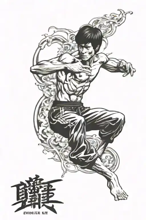 Bruce Lee tattoo design idea