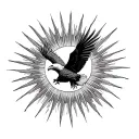 large sun with eagle soaring through the sun rays tattoo design idea