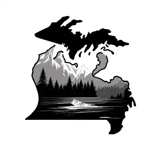 Michigan and Washington state tattoo design idea