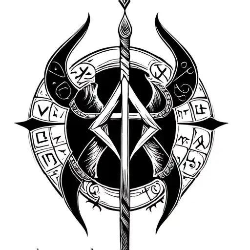 Binding Viking runes tattoo design idea