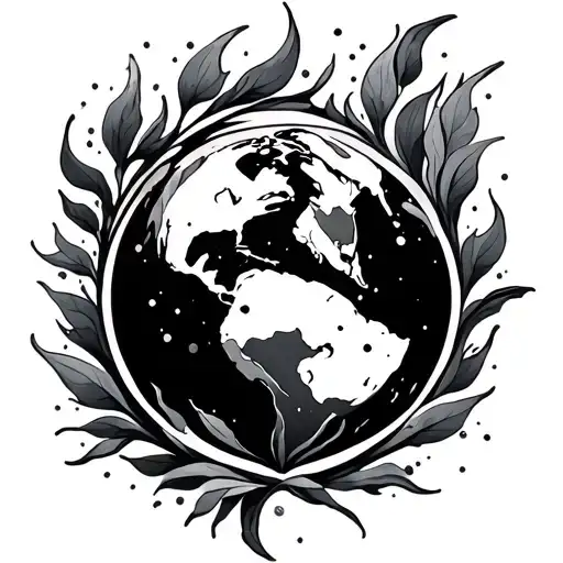earth, Fire, water and air feminine tattoo design idea