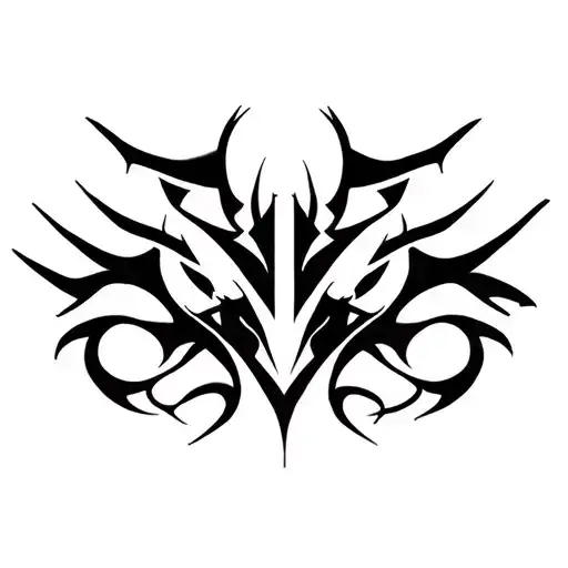 cyber sigilism style tattoo design idea