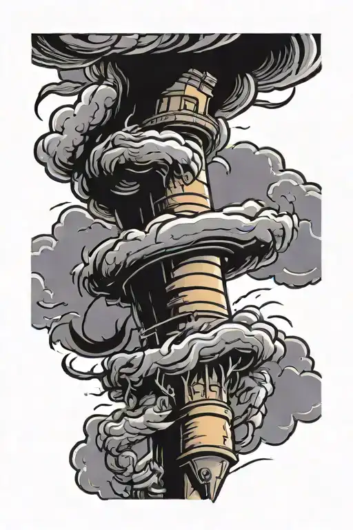 tornado in a hand tattoo design idea