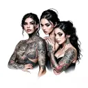 maroon people posing tattoo design idea