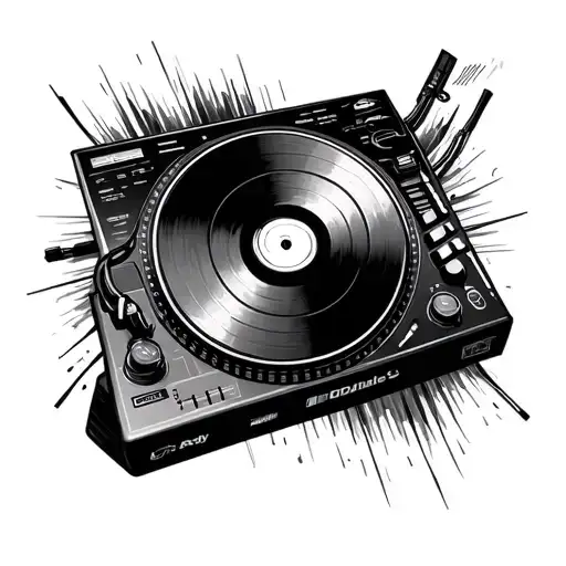 cdj soundwave vinyl tattoo design idea