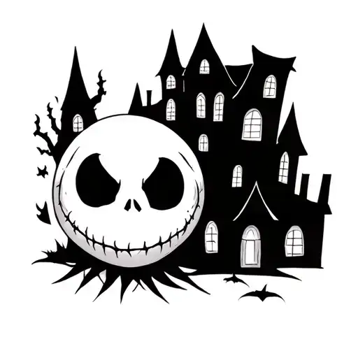 Halloween town nightmare before Christmas  tattoo design idea