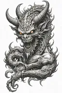 demonic creature tattoo design idea
